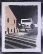 Mike Hanny (Plymouth artist) drawing St Luke's Art School, 75cm x 55cm, framed and glazed.