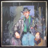 Robert Lenkiewicz (1941-2002) Project 20 Addictive Behaviour, oil on canvas 'A Man In Leather Jacket