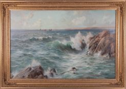 Hugh Percy Heard (19/20th Century), oil on canvas, marine scene, signed, 50cm x 77cm, framed.