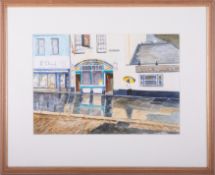 V.Rowe, watercolour 'The Dolphin Hotel, Plymouth', 22cm x 32cm, framed and glazed.