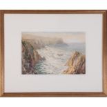 William J.Piper (British c1900-1967), watercolour, Porthcothan, signed, 24cm x 35cm, framed and