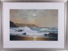 Peter Cosslett, 'Moonlit Sea' signed limited edition print 615/850, 40cm x 60cm, framed and glazed.