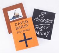 Three hardback books comprising - 8 Minutes Hirst & Bailey, David Bailey- Flowers, Skulls,