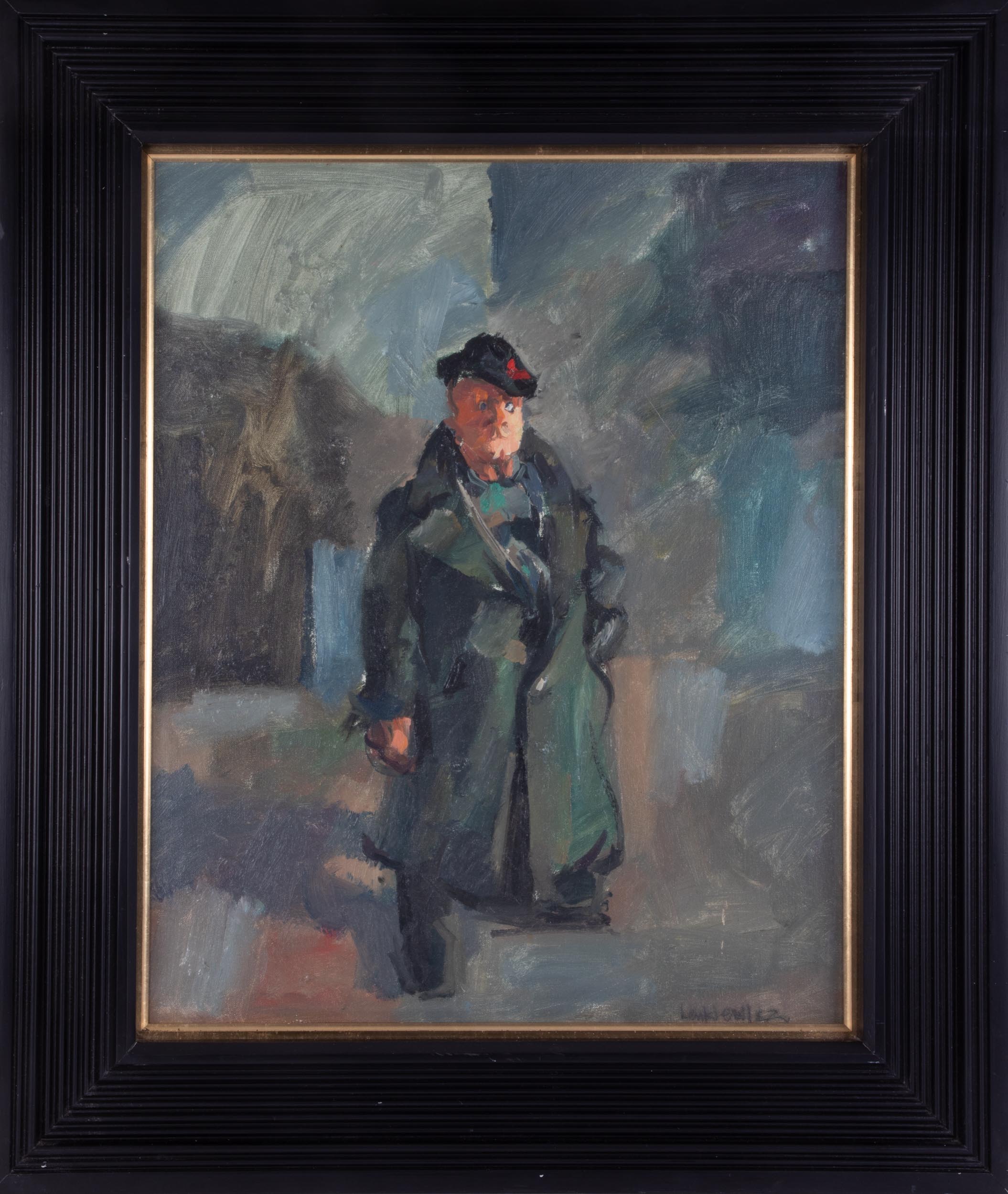 Robert Lenkiewicz (1941-2002), oil on canvas, 'Cockney Jim Listening to Wagner', signed, titled on