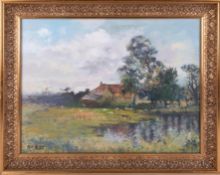 John Ambrose, oil on canvas, signed, inscribed on reverse number 19, A Cornish Field, 44cm x 59cm.
