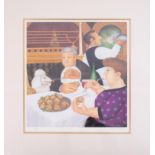 Beryl Cook, 'Dining in Paris' signed limited edition 539/650 Lithograph, mounted, 60cm x 60cm.