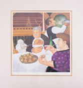 Beryl Cook, 'Dining in Paris' signed limited edition 539/650 Lithograph, mounted, 60cm x 60cm.