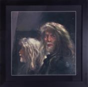 Robert Lenkiewicz (1941-2002) giclee ,'Self Portrait, Reflections', overall size 81.50cm x 81.