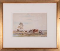 A.Bennett, watercolour, circa 1880, inscribed 'Colwich', Cattle, signed, 25cm x 35cm, framed and