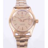 Omega, a ladies gold plated quartz date champagne dial Seamaster wristwatch, circa 1974/75, with non
