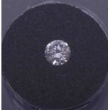 A 0.07 carat round brilliant cut diamond in presentation case and box with certificate colour H,