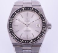 Omega, gent's stainless steel Seamaster automatic wristwatch with bezel. Condition reports are