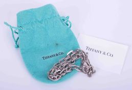 A Tiffany & Co silver flat link 17.5" necklace, stamped T & Co, 925, with original pouch & care