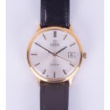 Omega, a vintage 18ct gold gent's automatic wristwatch, the dial marked Geneva, the backplate with