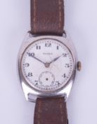 Rolex, a nickel/chrome vintage wristwatch, circa 1930's/40's, the dial approx. 28mm with sub