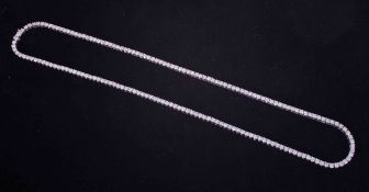 An 18ct white gold necklace set with 16.35 carats of round brilliant cut diamonds, colour H-I and