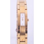 Gucci, ladies quartz gilt metal bracelet fashion watch. Condition reports are offered as a guide