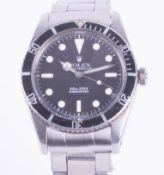 Rolex, a rare gents stainless steel Submariner wristwatch, model 5508 (James Bond) case 37mm, the