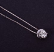 An 18ct white gold pendant set with approx. 0.25 carats of round brilliant cut diamond, colour J-K