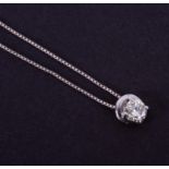 An 18ct white gold pendant set with approx. 0.25 carats of round brilliant cut diamond, colour J-K