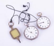 Two small silver cased pocket watches including one signed W.Standfast No9387 together with an