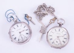 Silver open face pocket watch, Max Cohen, Manchester, circa 1899, together with a Victorian silver