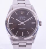 Rolex, a gents stainless steel Air King, black dial marked Oyster Perpetual, case approx. 33mm, with