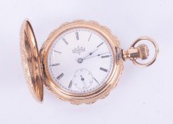 Elgin, an American hunter pocket watch, movement is gilt with steel blue screws No5037269 circa