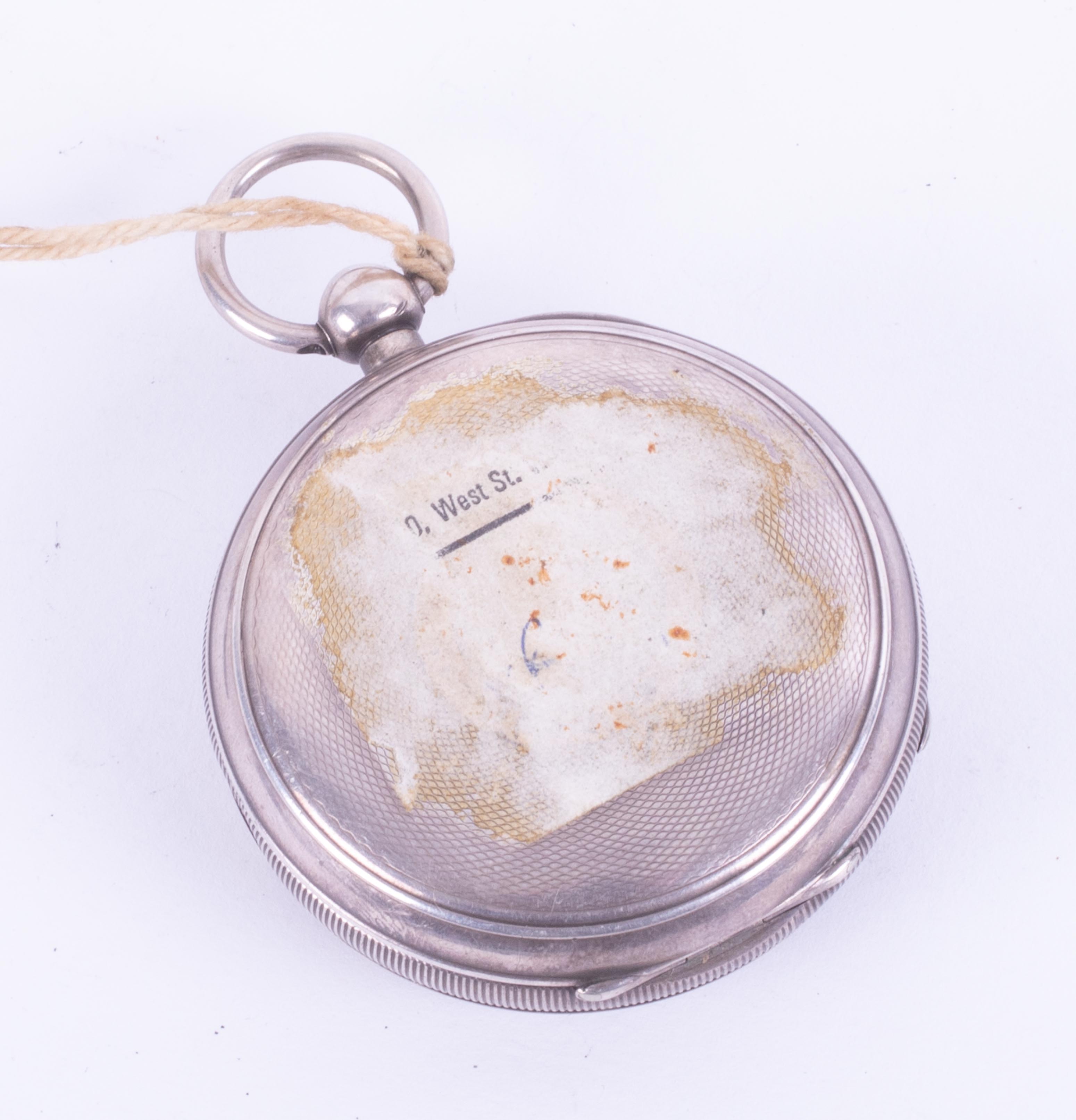 Waltham, a silver open face pocket watch, key wind movement, sub second dial, movement signed A M - Image 2 of 2