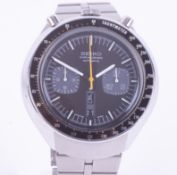 Seiko, a gents 'bulls head' chronograph automatic wristwatch, stainless steel, circa 1976, back