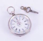 Victorian silver pocket watch, the dial marked Kay, Jones & Company, Worcester, set with roman