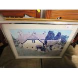 THREE FRAMED AND GLAZED PHOTOGRAPHS INCLUDING ALPINE SCENE.