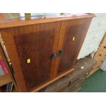 MAHOGANY AND WALNUT VENEER RECORD CABINET