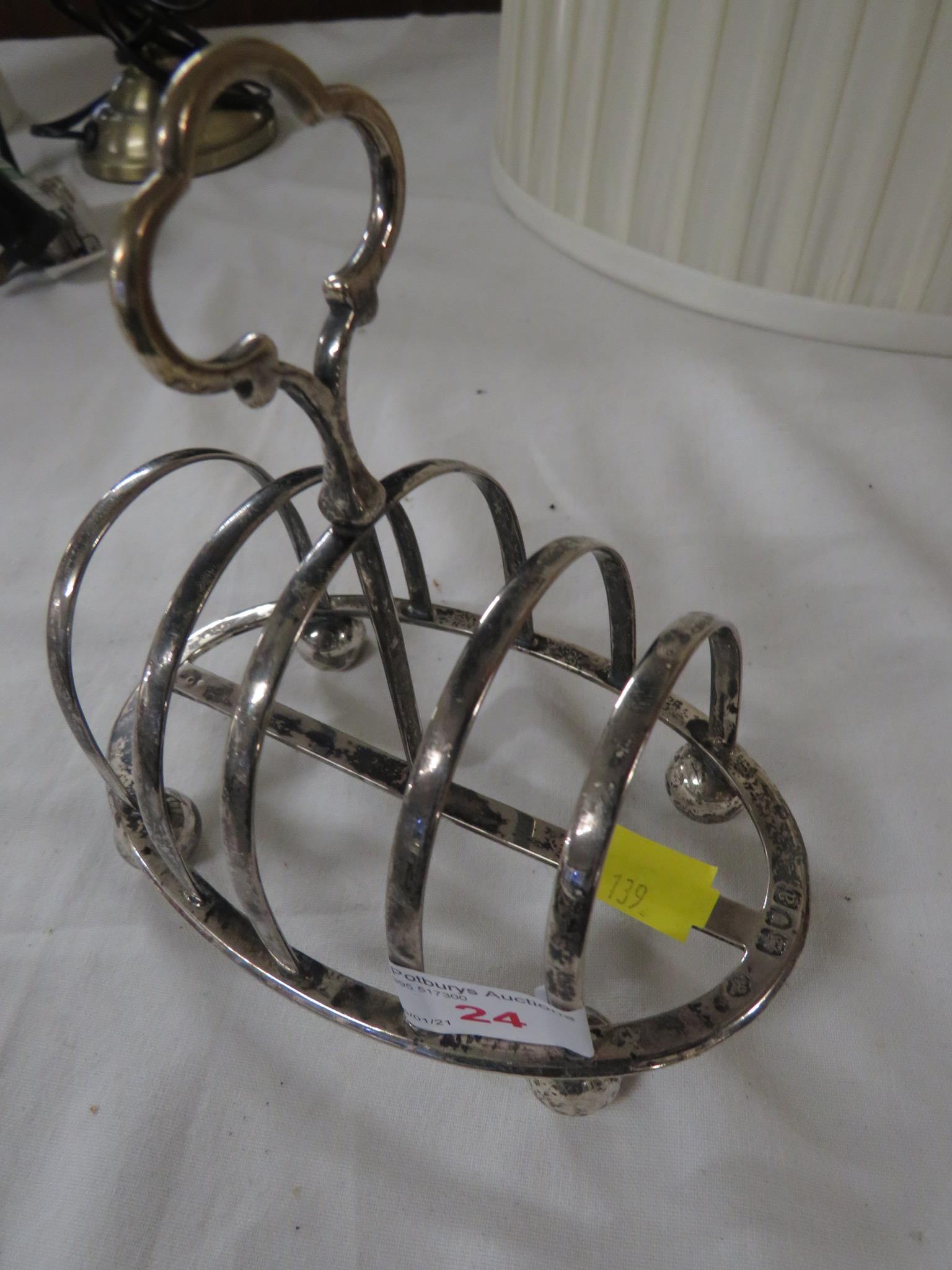 London silver five-division toast rack, 5.4 ozt