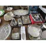SILVER-PLATED AND STAINLESS STEEL METALWARE INCLUDING DISHES, LOOSE AND BOXED CUTLERY AND OTHER