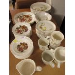 QUANTITY OF HARVEST PATTERN OVEN TO TABLE CHINA, TOGETHER WITH A SMALL QUANTITY OF PALISSY TABLE