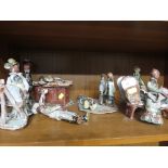 SELECTION OF SEVEN SPRINGS POTTERY FIGURINES A/F