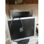 Two flat screen computer monitors.