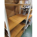 PAIR OF TUBULAR METAL FRAMED OPEN SHELF UNITS WITH ADJUSTABLE SHELVES