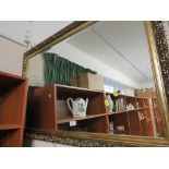 Large rectangular bevelled wall mirror in a gilt-effect frame.