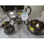 A MATCHED NINETEENTH CENTURY SILVER THREE-PART TEA SET (TOTAL COMBINED GROSS WEIGHT 41.2 OZT),