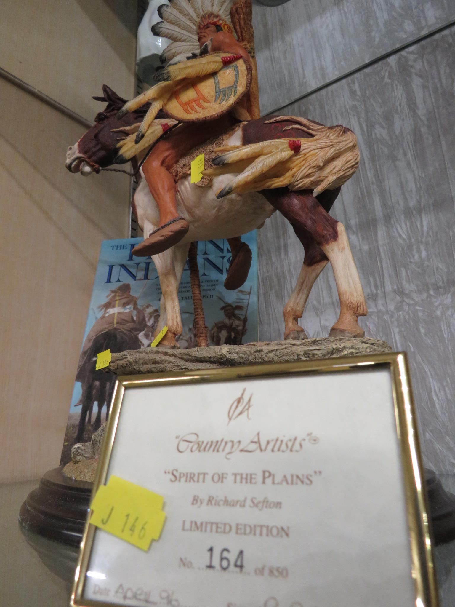 Country Artist figure 'Spirit of the plains' by Richard Sefton, limited edition number 164 of 850, - Image 2 of 2