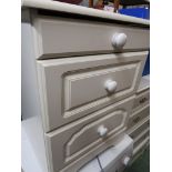 CREAM MELAMINE BEDSIDE CHEST WITH BRUSH SLIDE