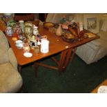 TEAK DROP-LEAF GATE-LEG DINING TABLE