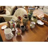 DECORATIVE POTTERY, JUGS, VASES ETC