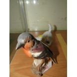 A Goebel porcelain figurine of a chaffinch together with a Royal Copenhagen figurine of dog 3476 (