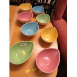 SET OF EIGHT CERAMIC AVOCADO DISHES