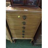 FYNE LADYE MAHOGANY SIX-DRAWER SHEET MUSIC CABINET