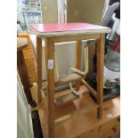 VINTAGE WOODEN KITCHEN STEP STOOL.