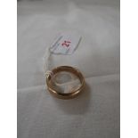 Yellow metal wedding band stamped 585, engraved internally with name and date, 6g